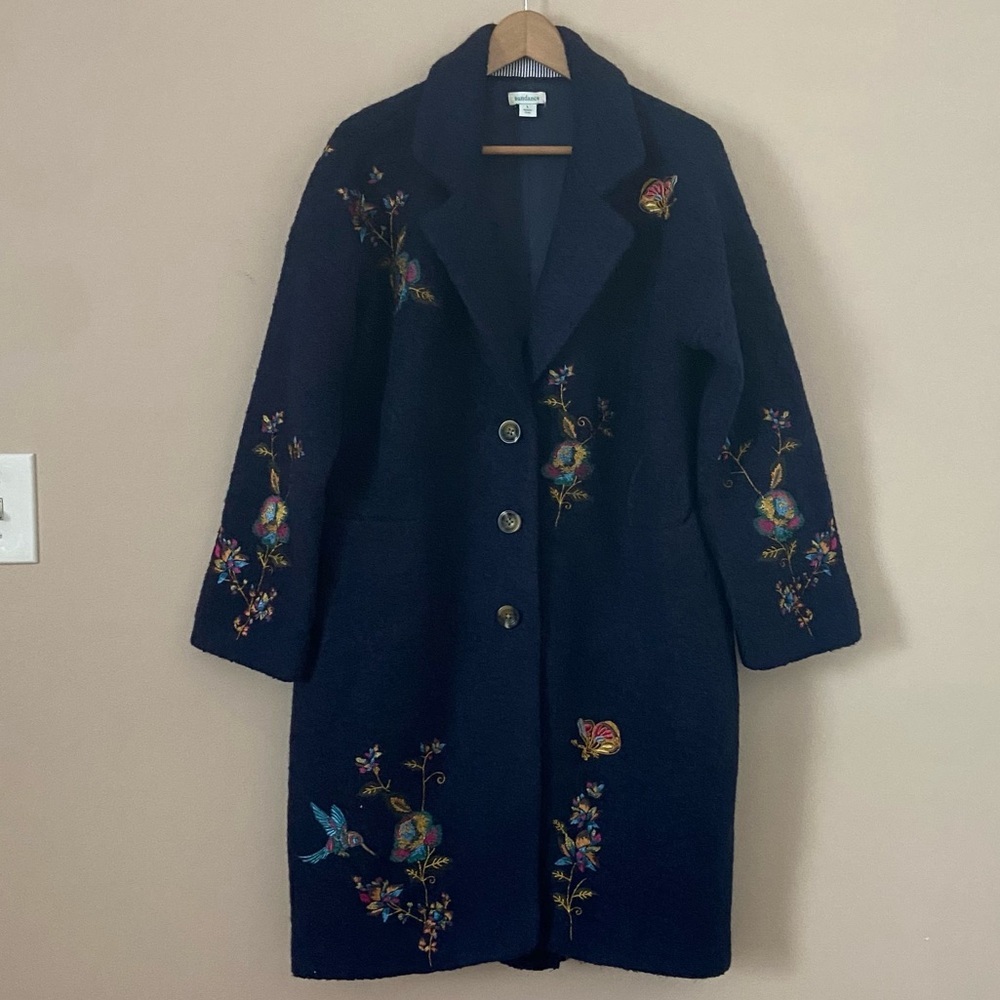 Sundance Wool Woodland Fantasy Embroidered Coat size Large - Picture 3 of 14